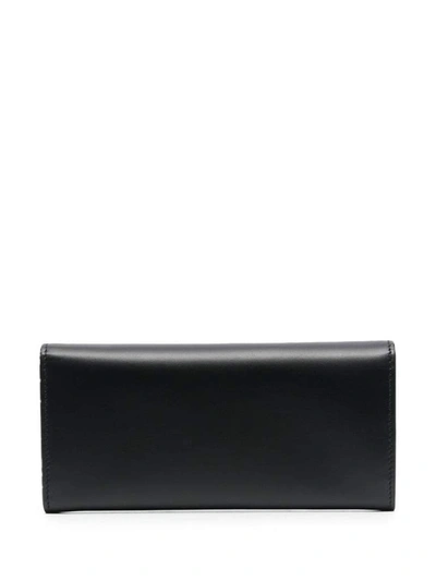 Shop Fendi Logo Embossed Continental Wallet In Black