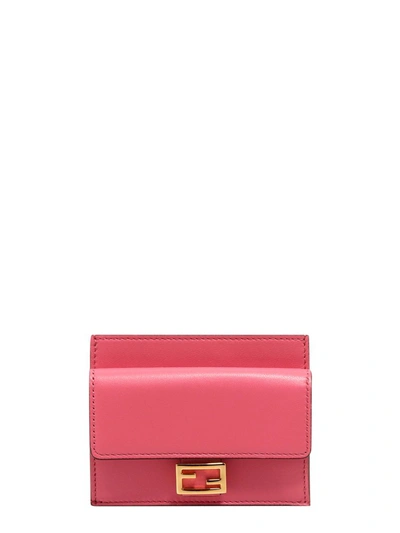 Shop Fendi Ff Motif Embossed Cardholder In Pink