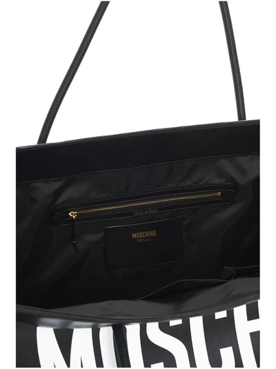 Shop Moschino Logo Large Tote Bag In Black