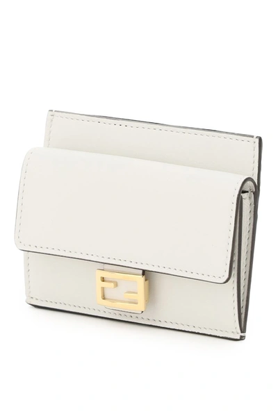 Shop Fendi Ff Motif Embossed Cardholder In White