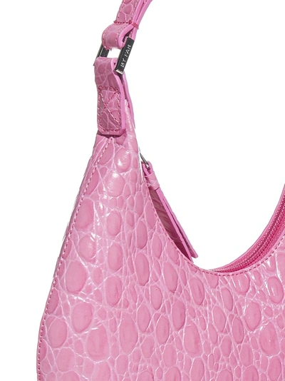 Shop By Far Baby Amber Embossed Shoulder Bag In Pink