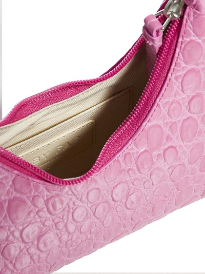 Shop By Far Baby Amber Embossed Shoulder Bag In Pink
