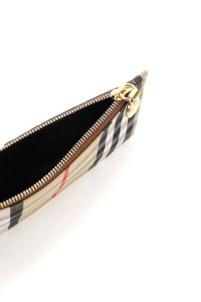 Shop Burberry Checked Zipped Cardholder In Multi