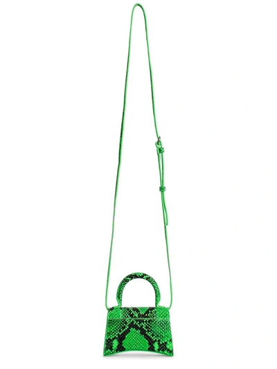Shop Balenciaga Hourglass Mini Top Handle Bag In Green