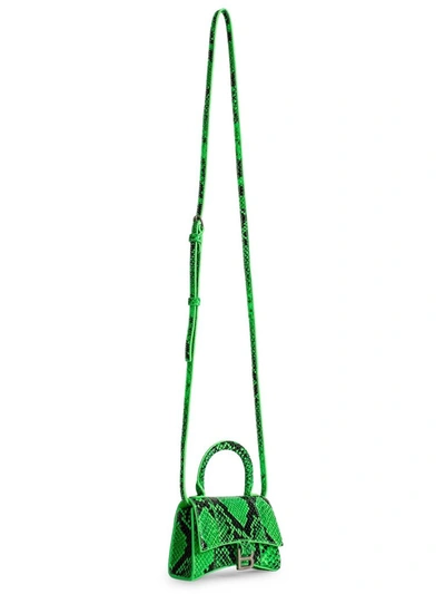 Shop Balenciaga Hourglass Mini Top Handle Bag In Green