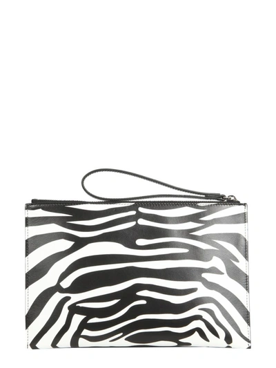 Shop Dsquared2 Zebra Logo Print Clutch Bag In Multi