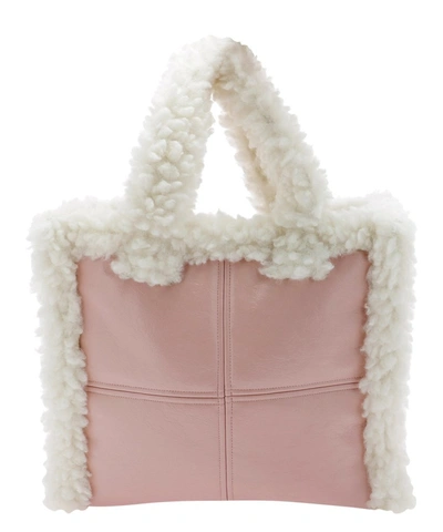 Shop Stand Studio Lolita Shearling Tote Bag In Pink