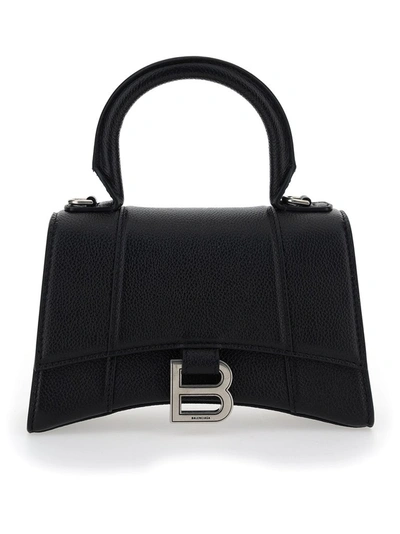 Shop Balenciaga Hourglass Xs Top Handle Bag In Black
