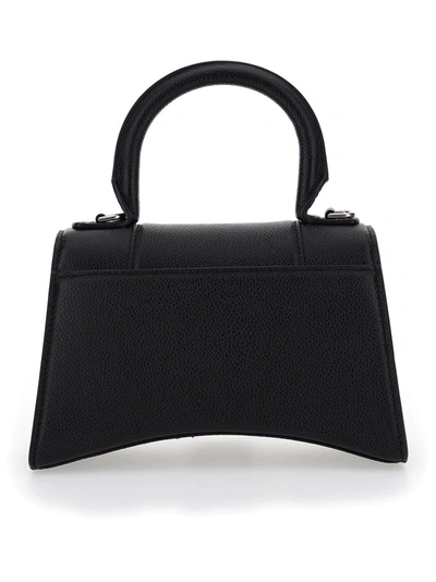 Shop Balenciaga Hourglass Xs Top Handle Bag In Black