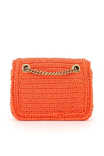 Shop Dolce & Gabbana Devotion Woven Shoulder Bag In Orange