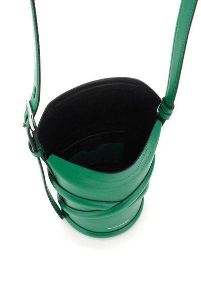 Shop Alexander Mcqueen The Curve Bucket Bag In Green