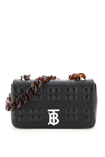 Shop Burberry Lola Quilted Small Shoulder Bag In Black