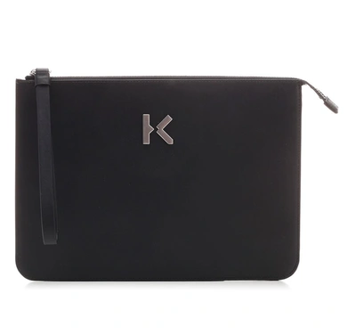 Shop Kenzo K Logo Plaque Clutch Bag In Black