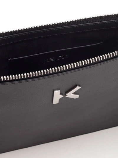 Shop Kenzo K Logo Plaque Clutch Bag In Black
