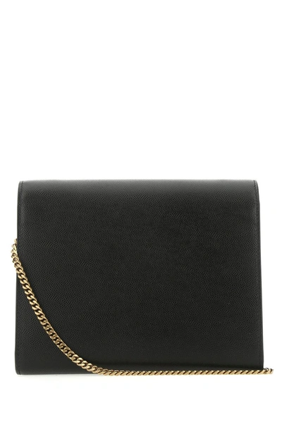 Shop Saint Laurent Cassandra Chained Wallet In Black
