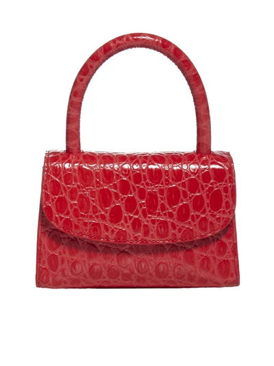 Shop By Far Mini Embossed Tote Bag In Red