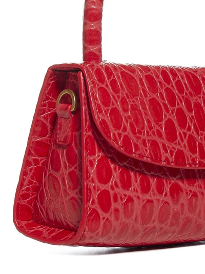 Shop By Far Mini Embossed Tote Bag In Red