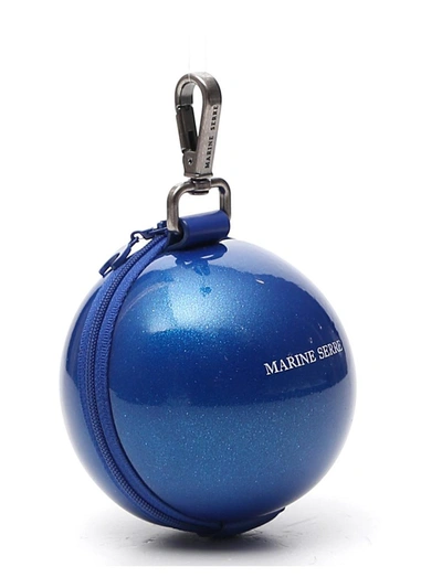 Shop Marine Serre Dream Ball Logo Print Keyring In Blue