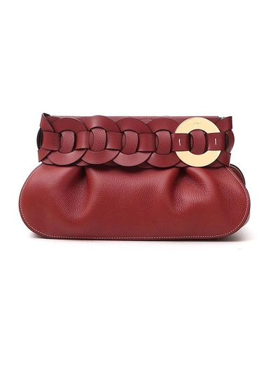 Shop Chloé Darryl Clutch Bag In Red