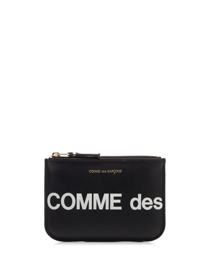 Shop Comme Des Garçons Wallet Huge Logo Wallet In Black