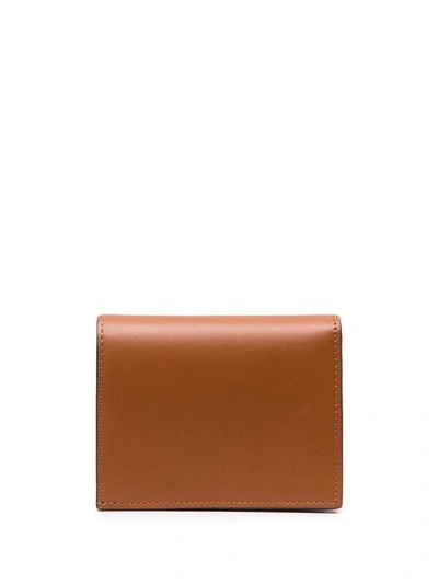 Shop Fendi Logo Embossed Wallet In Brown