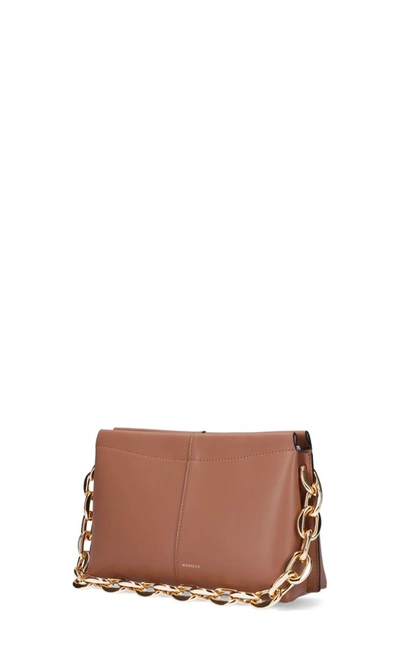 Shop Wandler Carly Mini Chain Shoulder Bag In Brown