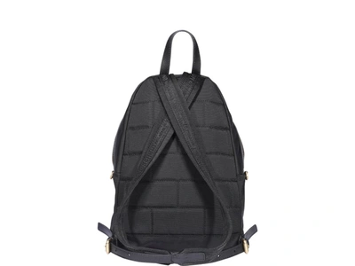 Shop Moschino Logo Plaque Zipped Backpack In Black