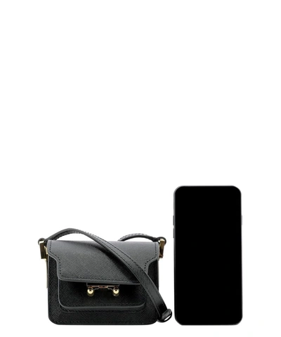 Shop Marni Trunk Nano Shoulder Bag In Black