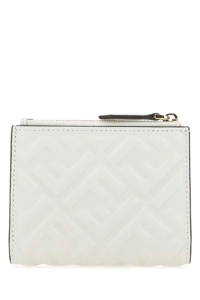 Shop Fendi Ff Motif Compact Wallet In White