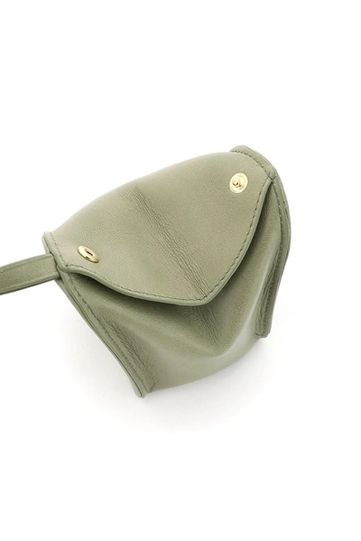 Shop Lemaire Buttoned Strap Purse In Green