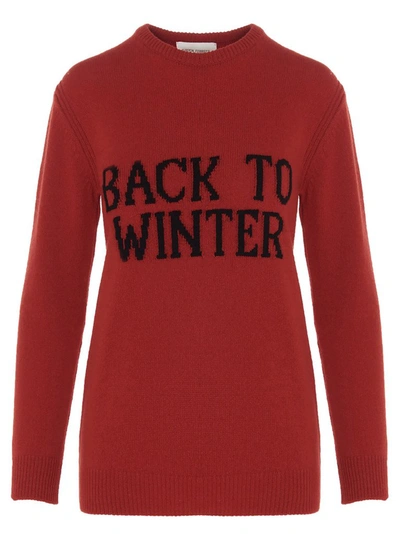 Shop Alberta Ferretti Back To Winter Intarsia Sweater In Red