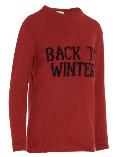 Shop Alberta Ferretti Back To Winter Intarsia Sweater In Red