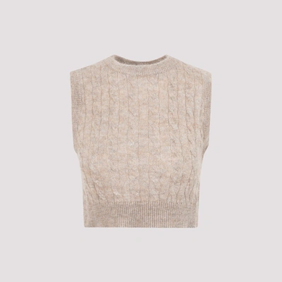 Shop Brunello Cucinelli Cable Knit Cropped Vest In Beige