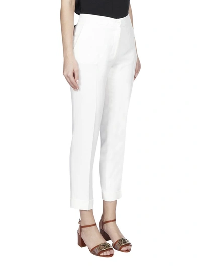 Shop Etro Cropped Chino Pants In White