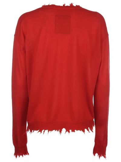 Shop Uma Wang Long Sleeve V In Red