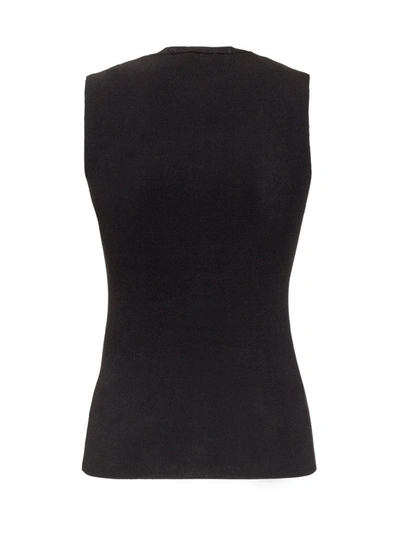 Shop Pinko Distressed Sleeveless Knit Vest In Black