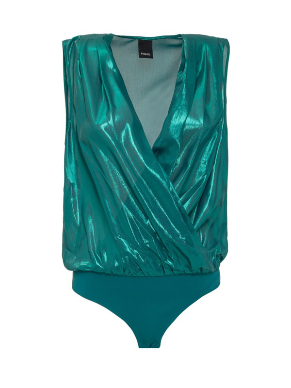 Pinko Ines 7 Bodysuit In Green Modesens