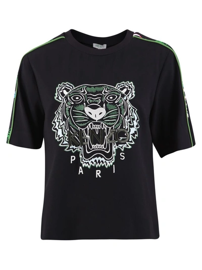 Tiger Embroidery Relaxed-fit T-shirt In Black