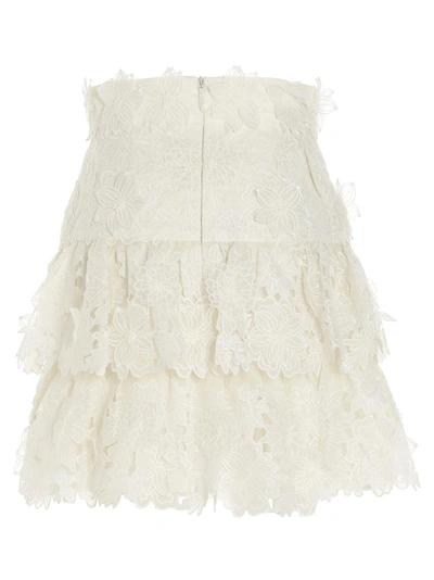 Shop Zimmermann Lovestruck Lace Detail Mini Skirt In White