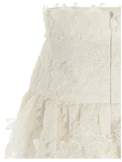 Shop Zimmermann Lovestruck Lace Detail Mini Skirt In White