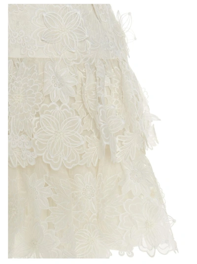 Shop Zimmermann Lovestruck Lace Detail Mini Skirt In White