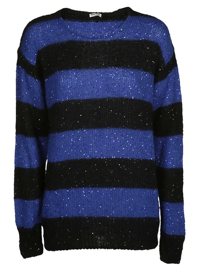 Shop Miu Miu Oversized Striped Knit Jumper In Multi