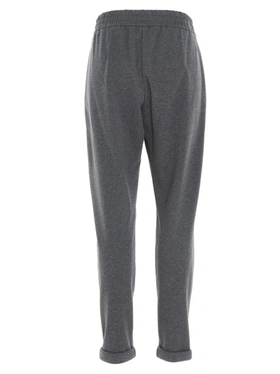 Shop Brunello Cucinelli Cropped Track Pants In Grey