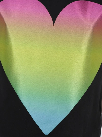 Shop Love Moschino Rainbow Heart Jersey T In Black