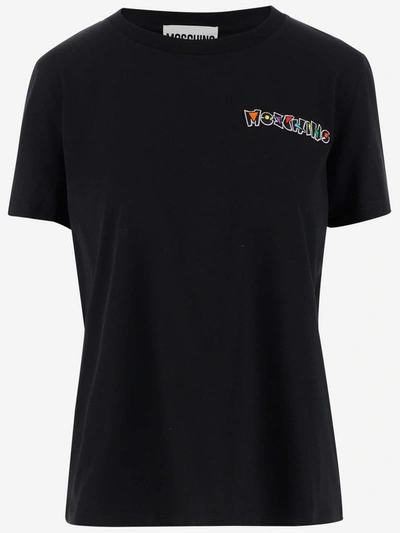 Shop Moschino Logo Embroidered T In Black