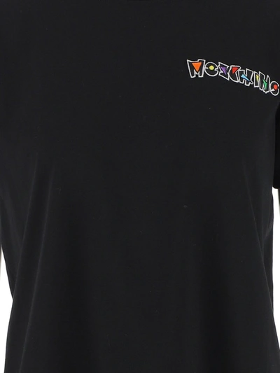 Shop Moschino Logo Embroidered T In Black