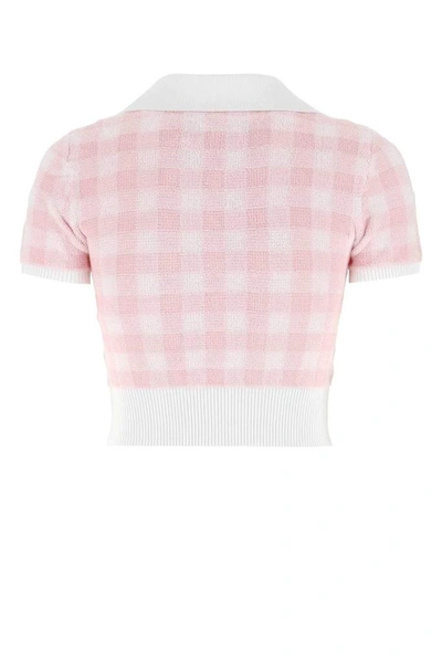 Shop Alexander Wang T T By Alexander Wang Gingham Polo Pullover In Pink