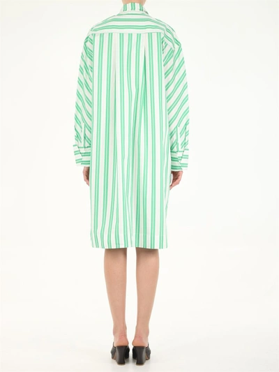 Shop Ganni Striped Shirt Dress In Multi