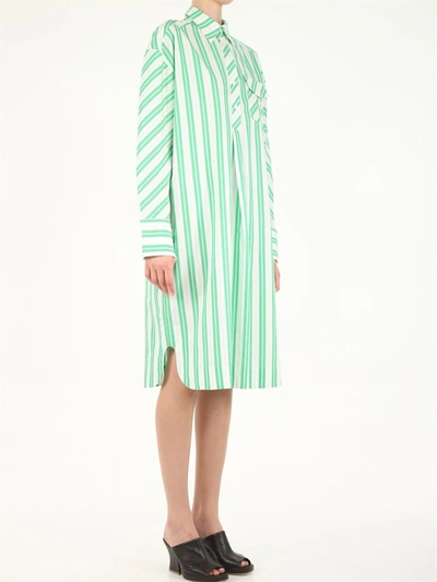 Shop Ganni Striped Shirt Dress In Multi