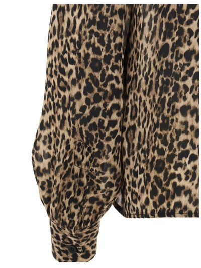 Shop Saint Laurent Leopard Print Blouse In Multi